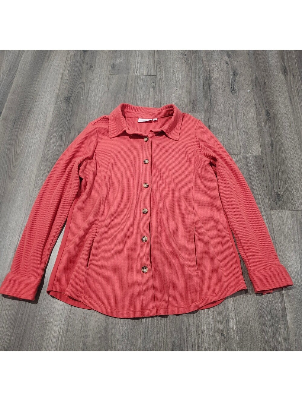 Kim Gravel Pink Button-Up Long Sleeve Shirt Size Large